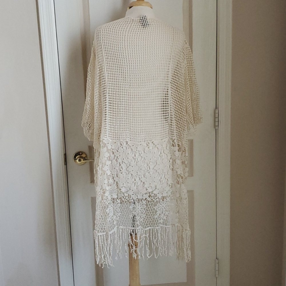 Crochet Kimono/swim cover up nwot